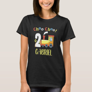Gabriel Choo Choo Two Train 2nd Birthday Turning 2 T-Shirt