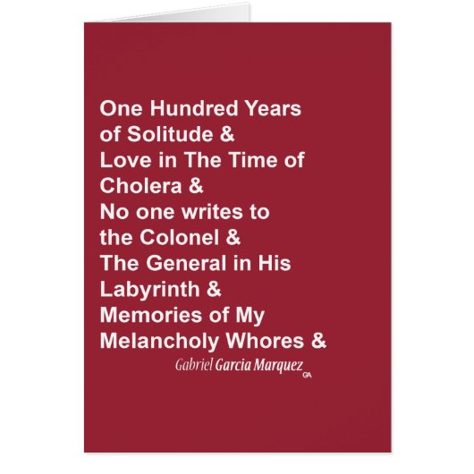 Gabriel Garcia Marquez Cards (Front)