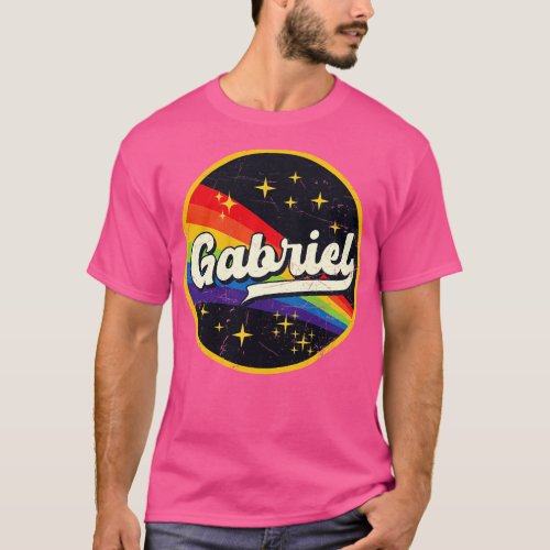 Gabriel Rainbow In Space Vintage GrungeStyle T_Shirt