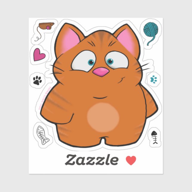 Gabriel the cat, sticker (Sheet)