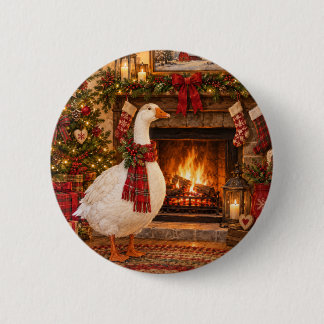 Gabriel the Christmas Goose Button