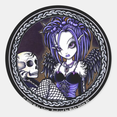 Gabriella Blue Skull Gothic Angel Stickers