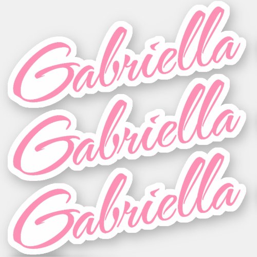 Gabriella Decorative Name in Pink x3 Sticker