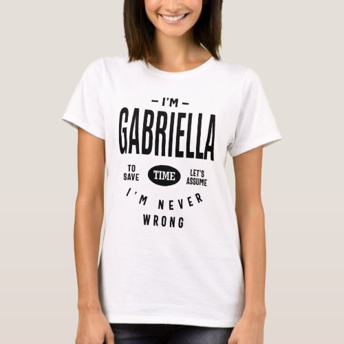 Gabriella Personalized Name Birthday T_Shirt