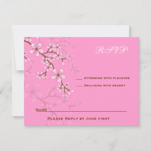 Gabriella Pink Blossoms Bat Mitzvah RSVP
