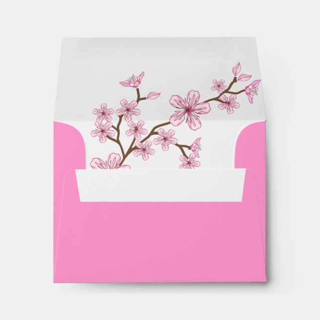 Gabriella Pink Blossoms Bat Mitzvah Thank You Envelope (Back (Bottom))