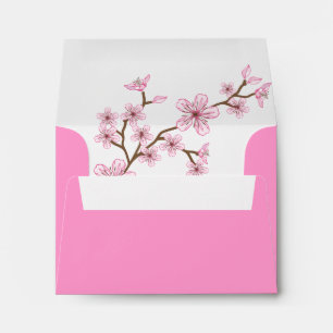 Gabriella Pink Blossoms Bat Mitzvah Thank You Envelope