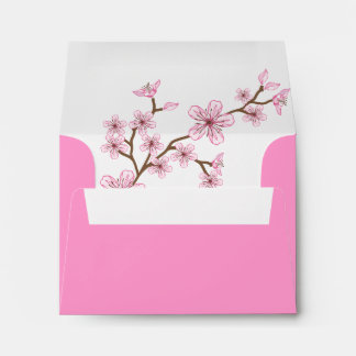 Gabriella Pink Blossoms Bat Mitzvah Thank You Envelope