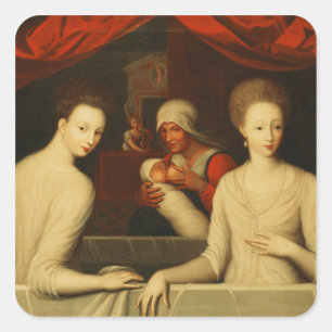 Gabrielle d'Estrees  and her sister Square Sticker