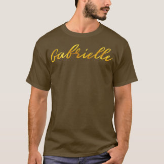 Gabrielle Name Hand Lettering in Faux Gold Letters T-Shirt