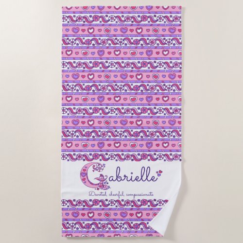 Gabrielle name meaning flower heart pink towel