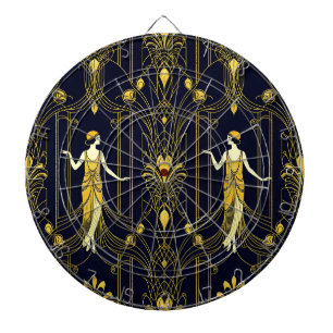 Gabsy gold and black decorative pattern dart board