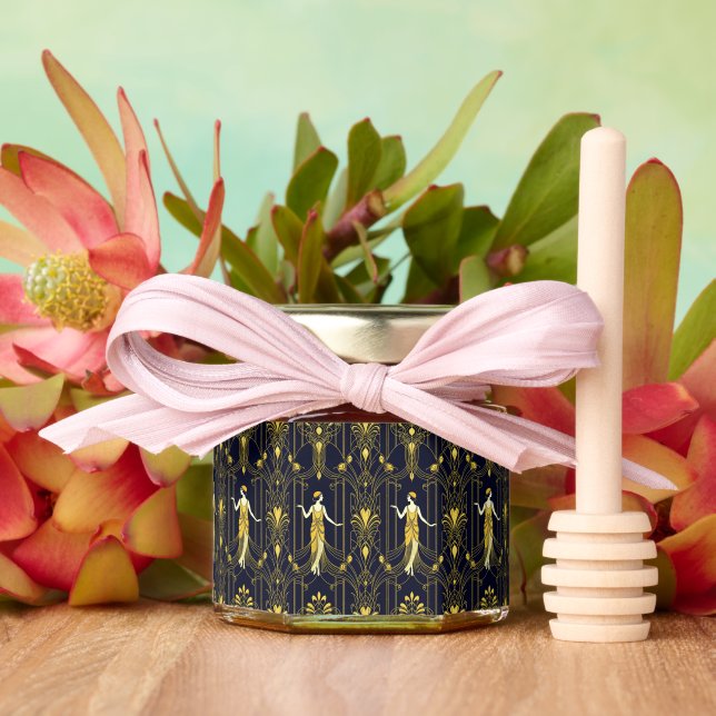 Gabsy gold and black decorative pattern honey jar favors (Insitu (Wedding))