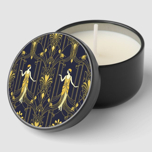 Gabsy gold and black decorative pattern mini candle favors (Corner)