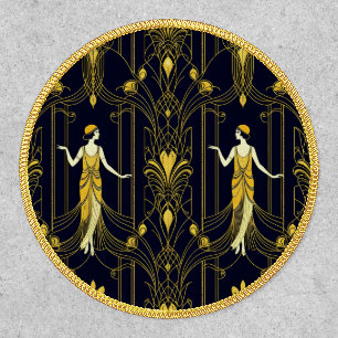 Gabsy gold and black decorative pattern patch