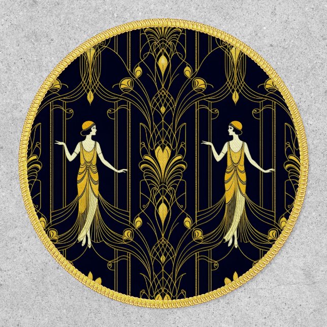 Gabsy gold and black decorative pattern patch (Front)