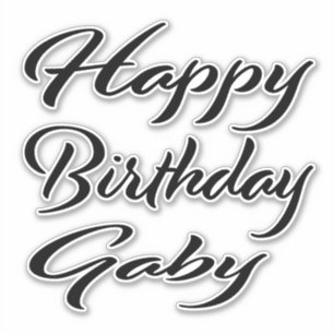 Gaby Name First Name black Sticker Birthday