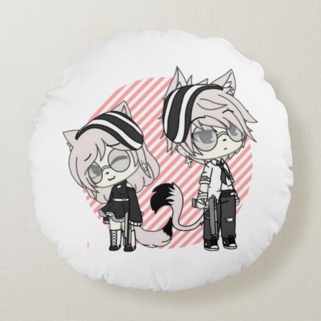 gacha,gacha life,gacha club,game,anime, round pillow (Front)