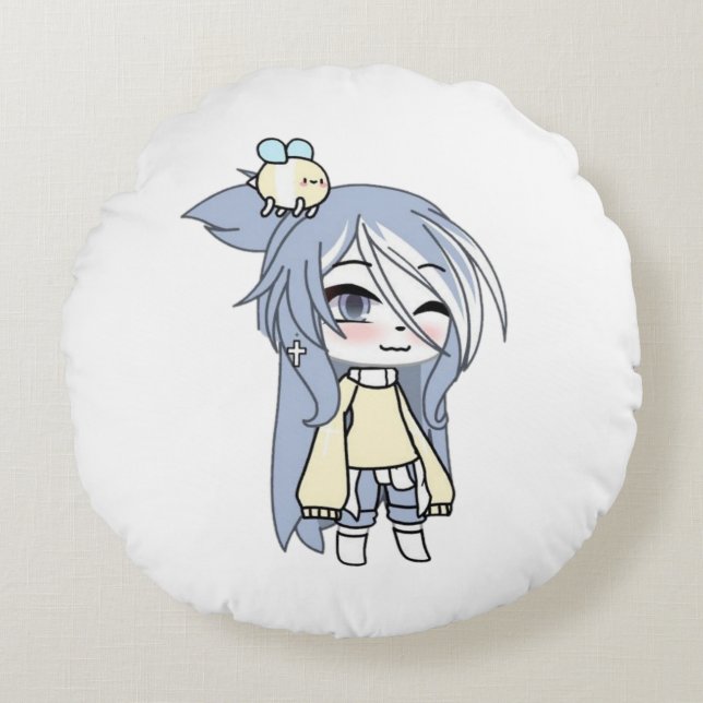gacha, gachalife, gachaclub, game, anime, cute round pillow (Front)
