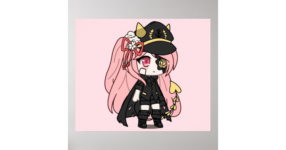 Gacha Girl With Red Dress Gacha Life Art Vinyl Sticker 