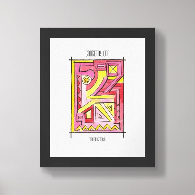 Gadgetry One-Modern Bauhaus Geometric Framed Art (Framed Front)