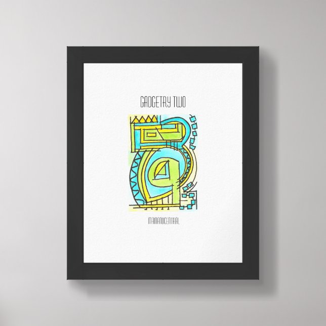 Gadgetry Two-Abstract Geometric Watercolor Poster (Framed Front)
