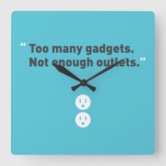 Gadgets Square Wall Clock (Front)