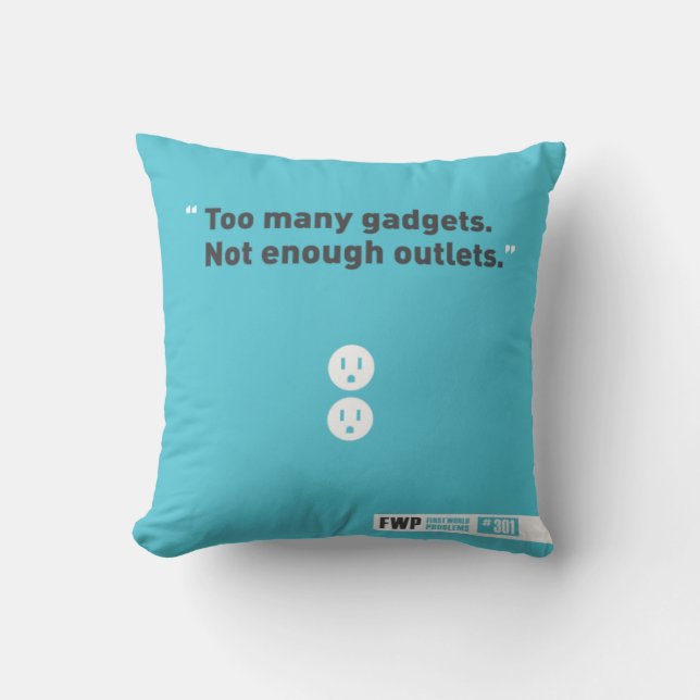 Gadgets Throw Pillow (Front)