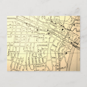 Gadsden, AL Vintage Map Postcard