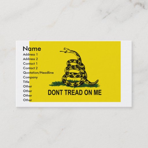 Customizable Gadsden business card,...