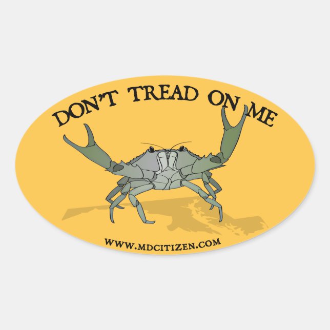 Gadsden Crab Oval Sticker (Front)
