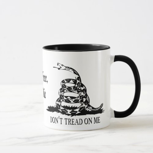 Gadsden _ Dont Tread on Me Live Free or Die Mug