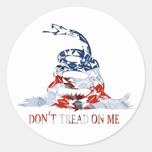 Gadsden _ Dont Tread on Me Red White and Blue Classic Round Sticker