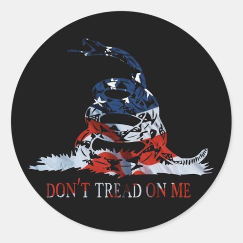 Gadsden _ Dont Tread on Me Red White and Blue Classic Round Sticker