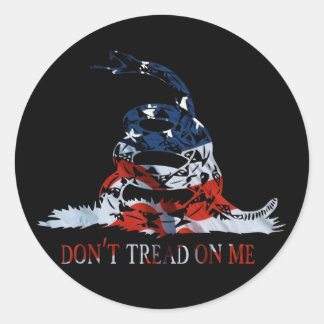 Gadsden - Don't Tread on Me Red, White and Blue Classic Round Sticker