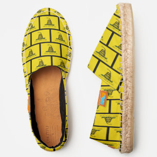 Gadsden Flag Don’t Tread on Me, Black Canvas Espadrilles