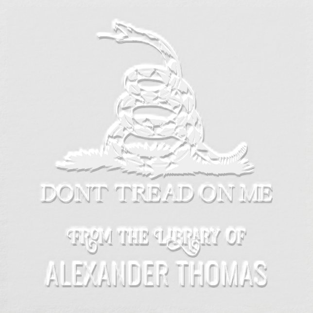 Gadsden Flag Don’t Tread on Me Library Book Name Embosser (Design)