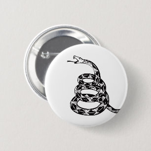 Gadsden Flag Don't Tread on Me Black and White Button
