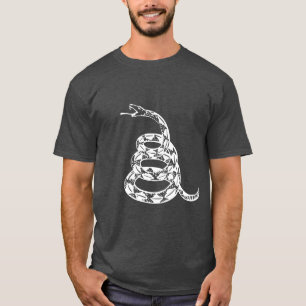 Gadsden Flag Don't Tread on Me Black and White T-Shirt