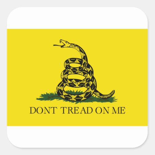 Gadsden Flag _ Dont Tread On Me _  Coiled Snake Square Sticker
