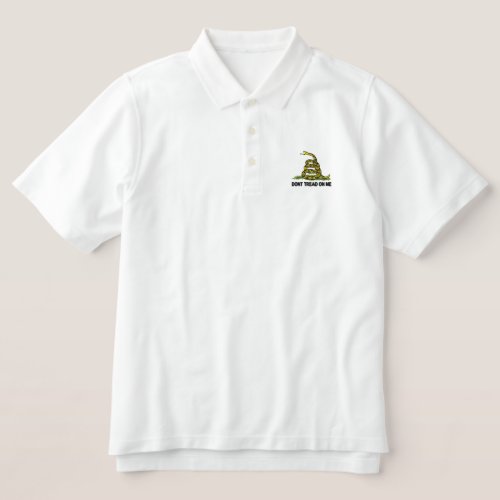 Gadsden Flag Dont Tread On Me Embroidered Polo Shirt