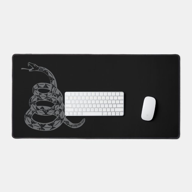 Gadsden Flag Don't Tread on Me Gray Desk Mat (Keyboard & Mouse)