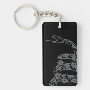 Gadsden Flag Don't Tread on Me Gray Keychain