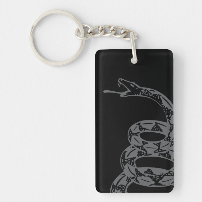 Gadsden Flag Don't Tread on Me Gray Keychain (Front)
