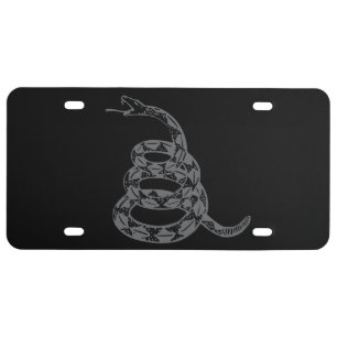 Gadsden Flag Don't Tread on Me Gray License Plate