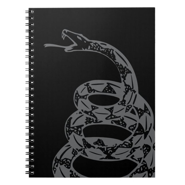 Gadsden Flag Don't Tread on Me Gray Notebook (Front)