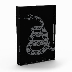 Gadsden Flag Don't Tread on Me Gray Photo Block