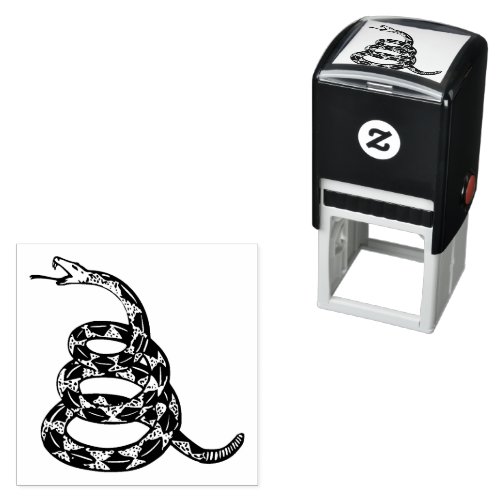 Gadsden Flag Don't Tread on Me Gray Self-inking Stamp