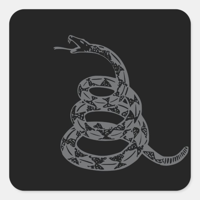 Gadsden Flag Don't Tread on Me Gray Square Sticker (Front)