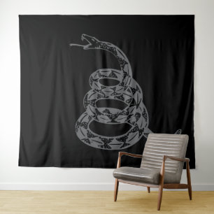 Gadsden Flag Don't Tread on Me Gray Tapestry